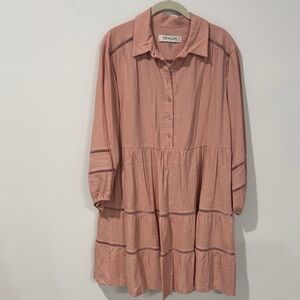 Taylor Blush Button-Up Dress